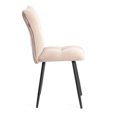 Комплект кресло + стул Tetchair Sweet LT, флок , бежевый/черный, 7, 41х55х88 см