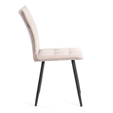 Комплект кресло + стул Tetchair Bari LT, флок , бежевый/черный, 7, 41х55х89 см