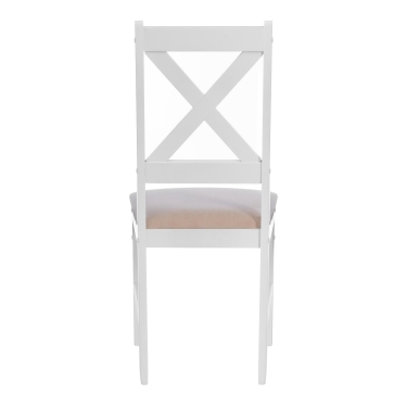 Стул Tetchair CROSSMAN NEW, Многослойный березовый шпон, 41х40х100 см, white/велюр бежевый