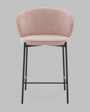 Стул полубарный Stool Group Тисдейл букле розово-персиковый
