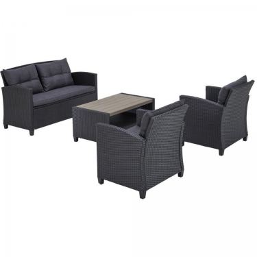 Плетеный комплект мебели с диваном Афина-мебель AFM-804G Dark Grey