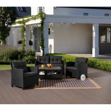 Плетеный комплект мебели с диваном Афина-мебель AFM-804G Dark Grey