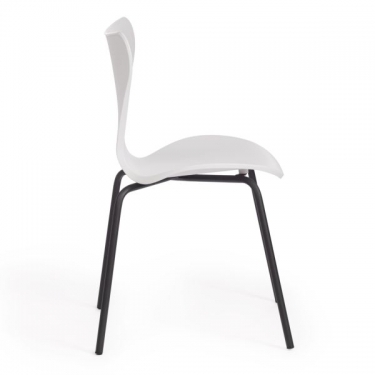 Стул Tetchair Jacobsen mod DC 102 / 1 шт. в упаковке пластик/металл, 50 х 46 х 82 см , белый 018/черный