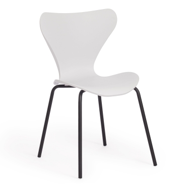Стул Tetchair Jacobsen mod DC 102 / 1 шт. в упаковке пластик/металл, 50 х 46 х 82 см , белый 018/черный