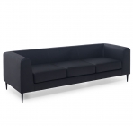 EVA UP Диван 3мест, кожа ЧЕРНЫЙ/ЧЕРНЫЙ Profoffice EVA UP 3 Black Dakota black
