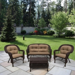 Плетеный комплект для отдыха Афина-мебель LV-520BB Brown-Beige