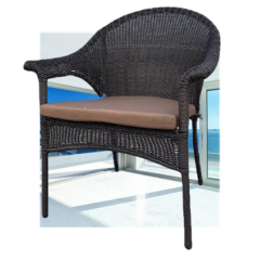 Плетеное кресло Афина-мебель LV-140B Brown с подушкой в комплекте