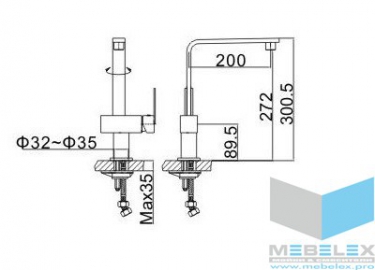 Смеситель для кухни Oulin OL-8075S