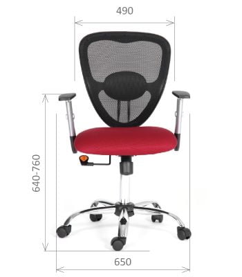 Компьютерное кресло CHAIRMAN 451 TW 13/AC красный/черный