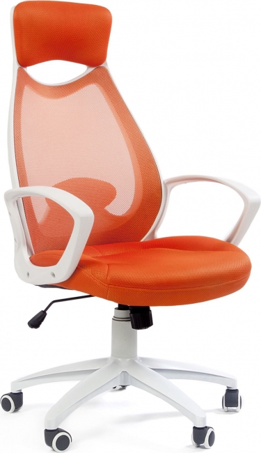 Компьютерное кресло CHAIRMAN 840 white Акрил оранжевый