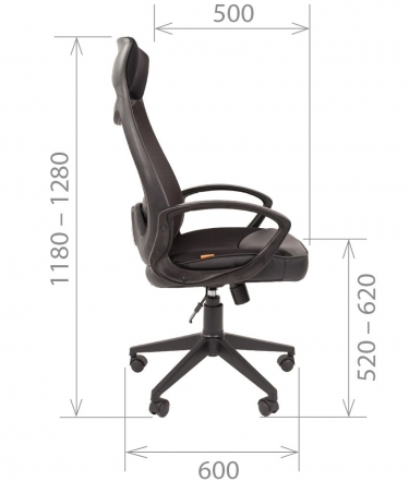 Компьютерное кресло CHAIRMAN 840 black Сетчатый акрил/оранжевый