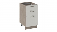 Шкаф напольный с 3-мя ящиками Одри Н3Я_72-45_3Я Дуб Сонома трюфель/Бежевый шелк