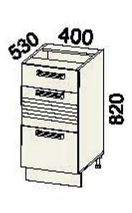 Стол с 3 ящиками без столешницы Витра 16.59