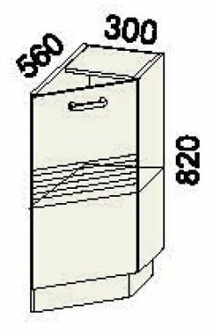 Стол торцевой левый без столешницы Витра 16.65