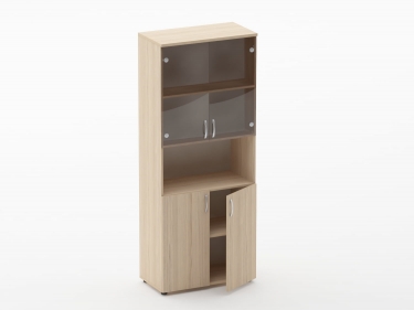 Шкаф высокий со стеклом Персона Грата Glassy 6.19.151 Дуб молочный