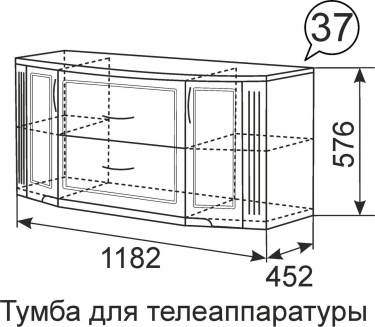 Тумба для телеаппаратуры Ижмебель Виктория 37
