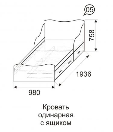 Кровать Ижмебель Квест 5 комплектация 1