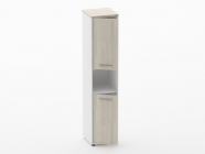 Шкаф 4 узкий закрытый, с нишей Персона Грата Deka 10.19.12Л Дуб Сантана светлый/Белый