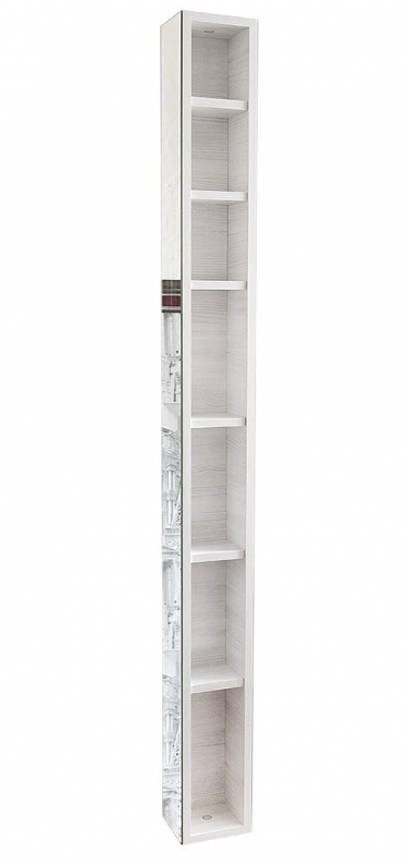 Поворотный зеркальный шкаф Shelf-on Иглу Шелф Беленный дуб