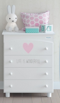 Комод Micuna Micuna Wonderful пеленальный B-970 white/pink hearts