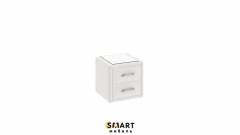 Тумба прикроватная SMART мебель Элис со стеклом Светлая