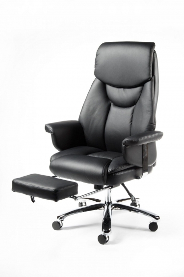 Кресло офисное Норден Парламент H-2021-35 black leather Черный