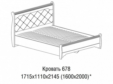 Кровать двойная 1600 с низкой спинкой Яна Флоренция 678 Дуб гарвард бежевый