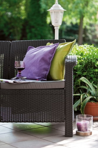 Диван трехместный CURVER Corfu Love Seat max коричневый