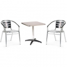 Комплект мебели LFT-3059/T3125-60x60 Silver 2+1 Афина-мебель LFT-3059/T3125-60x60 Silver 2Pcs