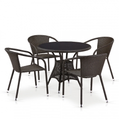 Комплект плетеной мебели Афина-мебель T197ANS-W53/Y137C-W53 Brown 4Pcs