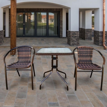Комплект мебели Афина-мебель Асоль-2B TLH-037BR2/060SR-60х60 Brown 2Pcs