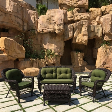 Плетеный комплект для отдыха Афина-мебель LV520BG Brown/Green