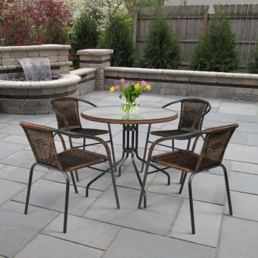 Комплект мебели Афина-мебель Николь-1A TLH-037AR3/080RR-D80 Cappuccino 4Pcs