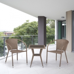 Комплект плетеной мебели Афина-мебель T25B/Y137C-W56 Light brown 2Pcs