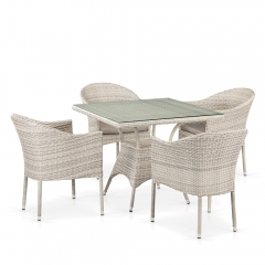 Комплект плетеной мебели Афина-мебель T190B/Y350A-W85-90x90 Latte 4Pcs