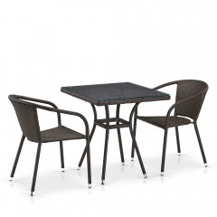 Комплект плетеной мебели Афина-мебель T282BNT/Y137C-W53 Brown 2Pcs