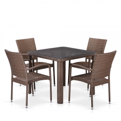 Комплект плетеной мебели Афина-мебель T341B/Y376-W773-90x90 4Pcs Brown