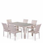 Комплект плетеной мебели Афина-мебель T51A/Y376-W85-150x85 6Pcs Latte