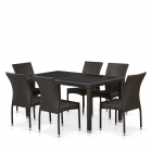 Комплект плетеной мебели Афина-мебель T246A/Y380A-W53 Brown 6Pcs