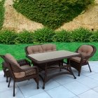 Комплект плетеной мебели Афина-мебель T130Br/LV520BB-Brown/Beige