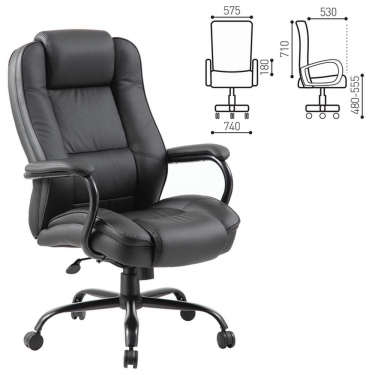 Кресло офисное BRABIX BRABIX Heavy duty HD-002 экокожа Черный