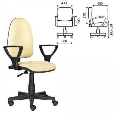 Компьютерное кресло BRABIX BRABIX Prestige Ergo MG-311 экокожа Бежевый