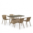 Комплект мебели из иск. ротанга Афина-мебель T198D/Y137C-W56 Light Brown 4Pcs