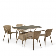Комплект мебели из иск. ротанга Афина-мебель T198D/Y137C-W56 Light Brown 4Pcs