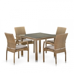 Комплект плетеной мебели Афина-мебель T257B/Y379B-W65 Light Brown