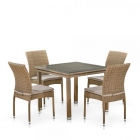 Комплект плетеной мебели Афина-мебель T257B/Y380B-W65 Light Brown 4+1