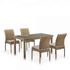 Комплект плетеной мебели Афина-мебель T256B/Y380B-W65 Light Brown 4Pcs