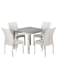Комплект плетеной мебели Афина-мебель T257A/Y380-W85-90x90 4Pcs Latte