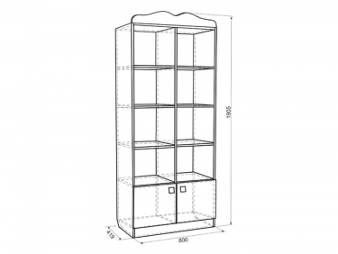 Стеллаж Мебельсон Фэнтези MDF-03 Белый рамух