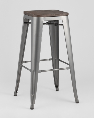 Стул барный Stool Group TOLIX WOOD Серебристый